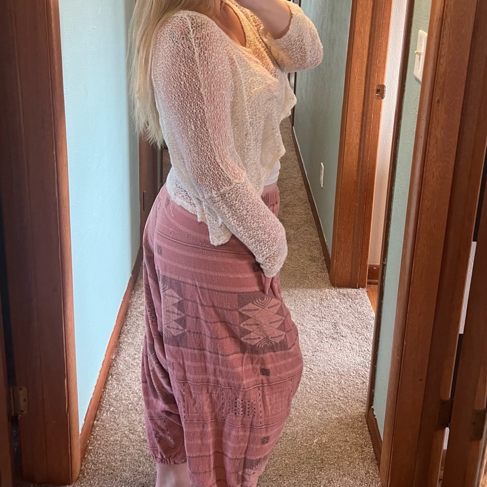 American Vintage Pink Patterned Harem Pants